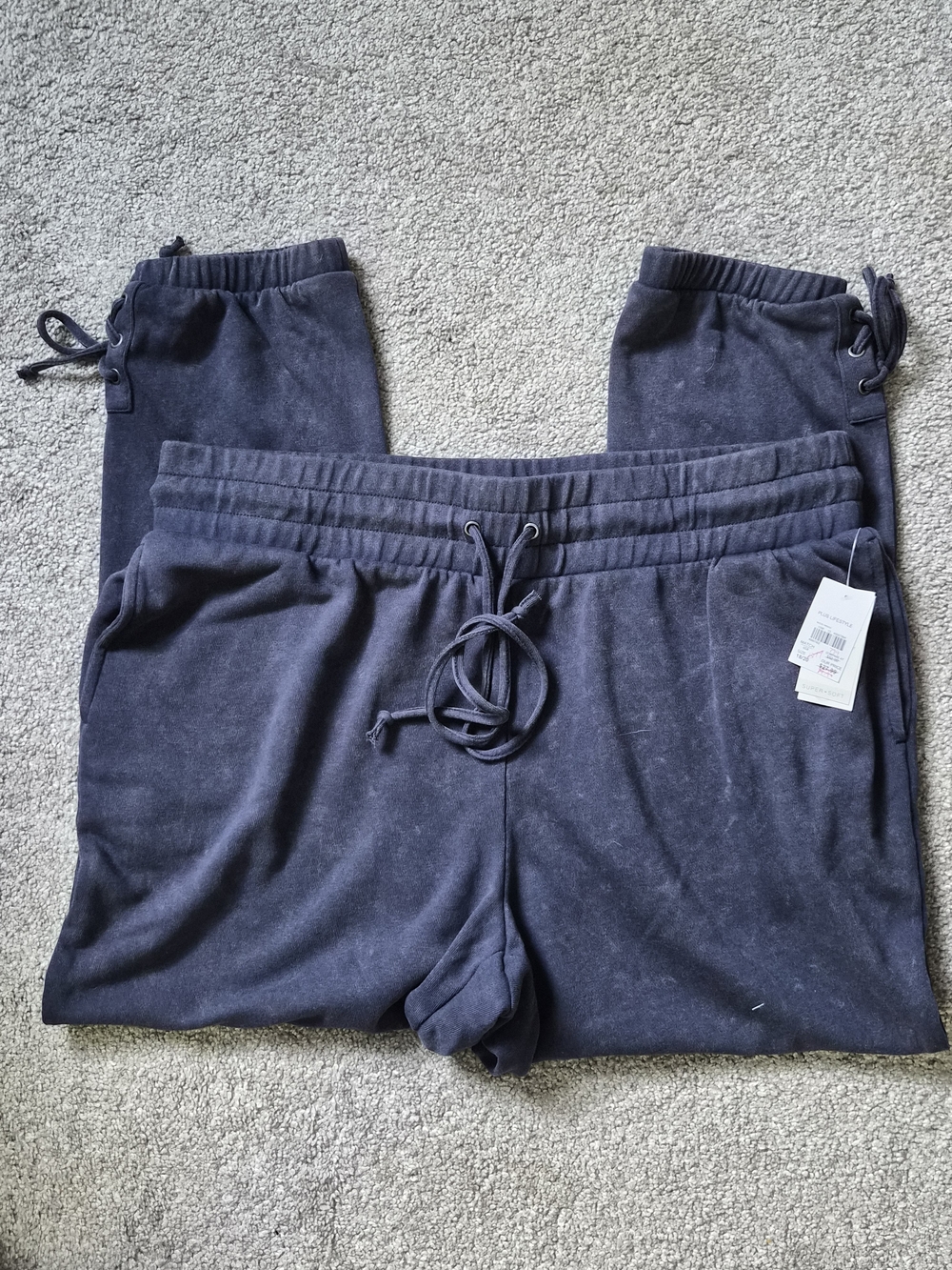 Cato Women's Plus Navy Blue Drawstring Jogger Bottoms